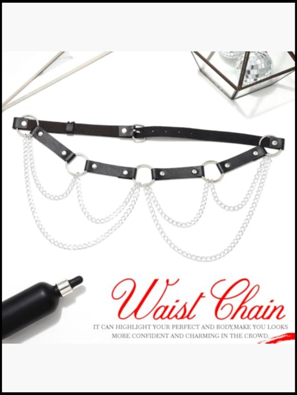 Chained Waist Belt Harness Fashion Punk Gothic Body Chain Adjustable - Picture 7 of 7